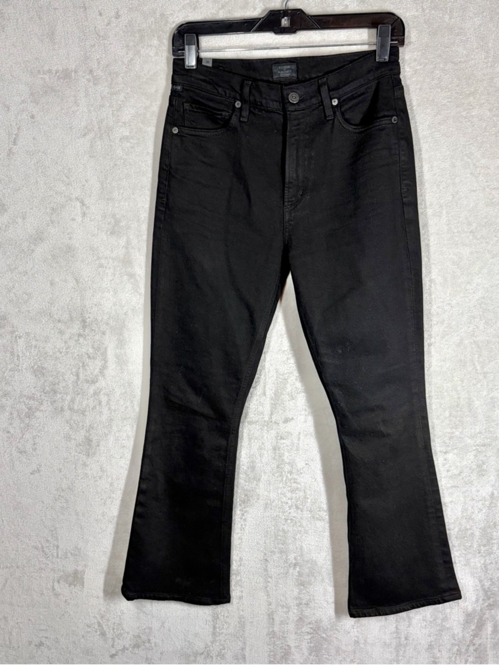 Citizens of Humanity Demy Cropped Flare Jeans Size 26 Black Denim Modern Chic